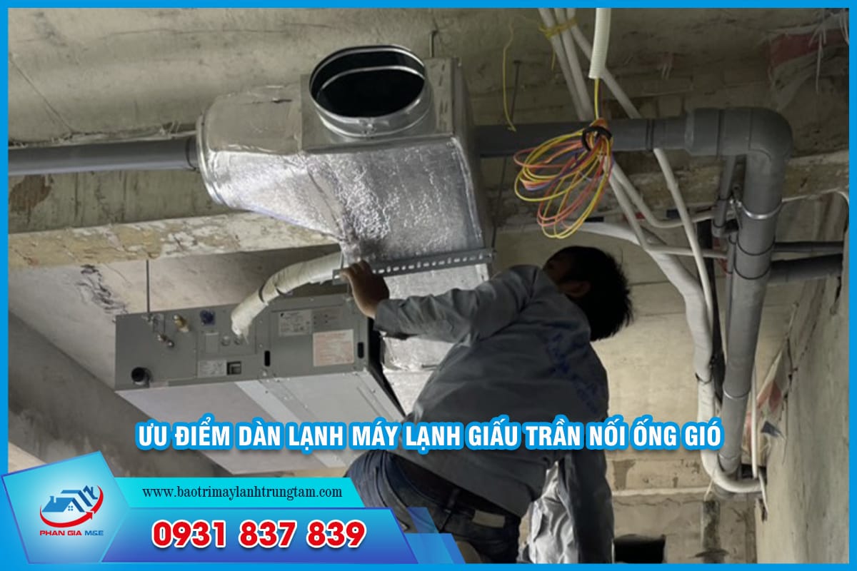 dàn lạnh máy điều hòa giấu trần nối ống gió